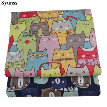 Syunss Color Bear Animal Twill Print Cotton Fabric DIY Tissue Patchwork Telas Sewing Baby Toy Bedding Quilting Tecido The Cloth