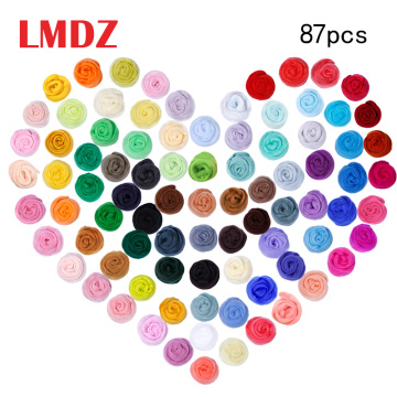LMDZ 87 Colors Wool Roving Needle Felting Wool Yarn Roving Wool Fibre Wool for Needle Felting Hand Spinning DIY Craft Materials