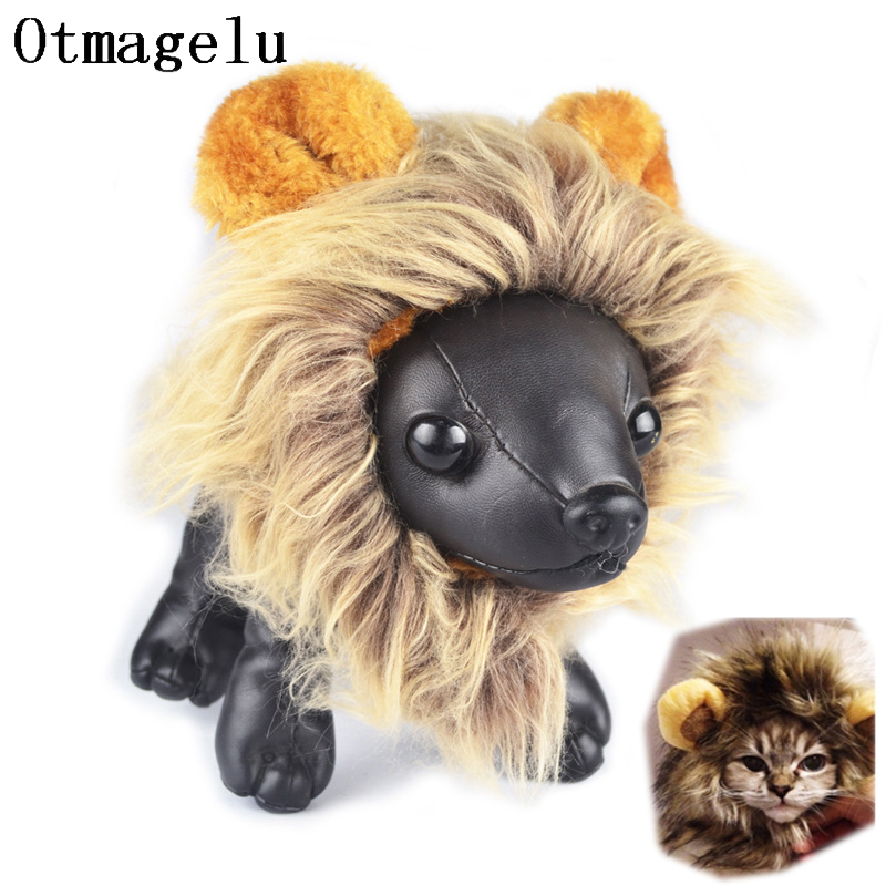 Cute Pet Transfiguration Costume Lion Mane Winter Warm Wig Small Cat Party Clothes Decoration With Ear Pet Apparel Accessories