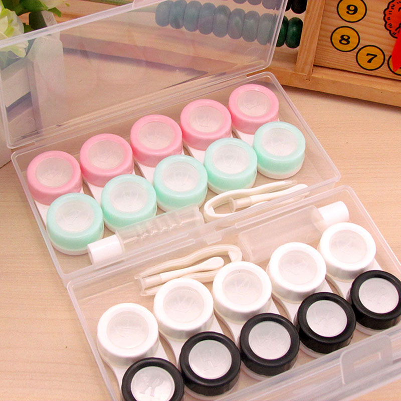 5 Pairs Contact Lens Case Eye Contact Lens Box Women Travel Contact Lenses Case Leakproof Container Lenses Box For Display Box
