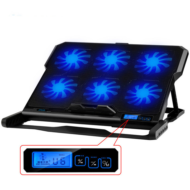 New Laptop cooler usb with 2 Ports 6 cooling Fans laptop cooling pad for 12 13 14 15.6 inch Laptop height speed adjustable