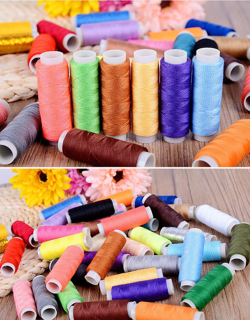 39 Colors 100% Polyester Yarn Sewing Thread Roll Machine Hand Embroidery 200 Yard Each Spool For Home Sewing Kit