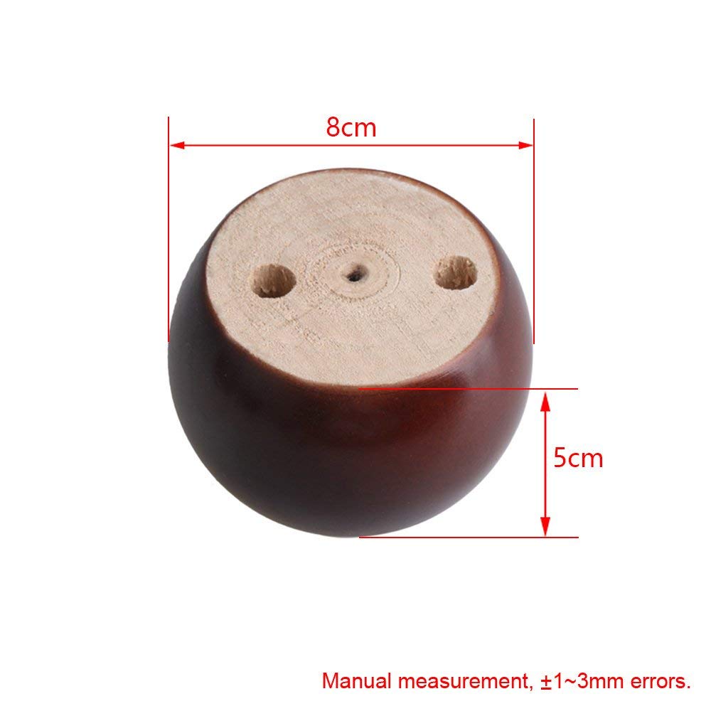 4pcs 5cm Height Wooden Furniture legs Red Brown Eucalyptus Round Sofa Table Feet Couch Dresser Armchair foot More gifts
