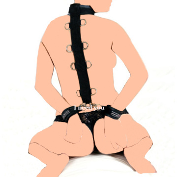 BDSM Set,Neck And Handcuffs Bondage Restraints, Armbinder Cuffs Connect with Sex Collar,Sexy Lingerie