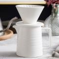 Ceramic Coffee Dripper 1-2 Cups Coffee Drip Filter Pot Permanent Pour Over Coffee Maker with Separate Stand for Filte 500ml
