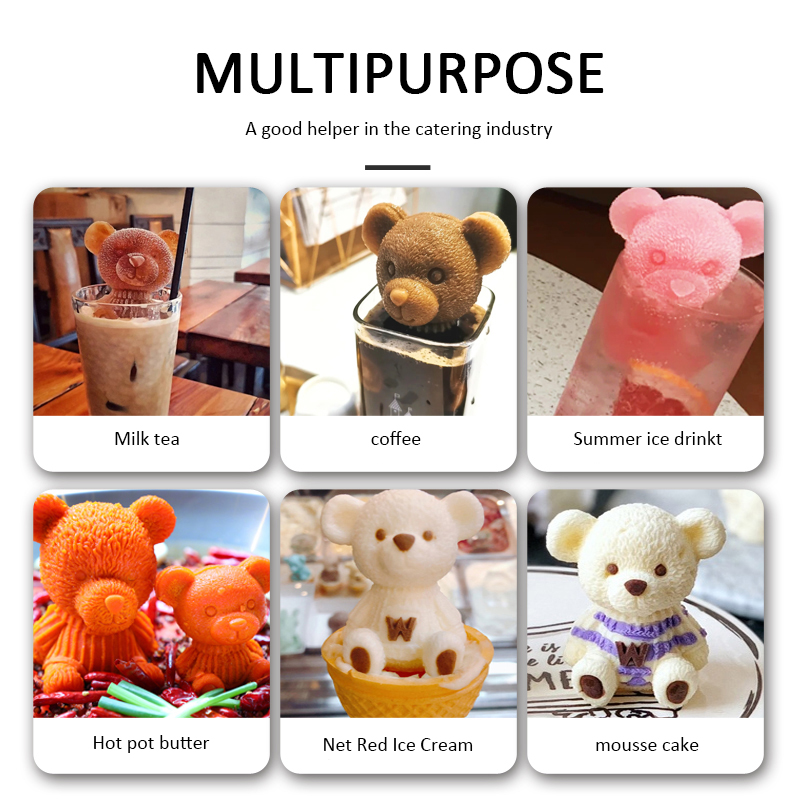 Ice Mould Maker DIY 3D Teddy Bear Silicone Fondant Mold Cake Soap Chocolate Baking Mould Tool Ice Cream Tools Kitchen Gadgets