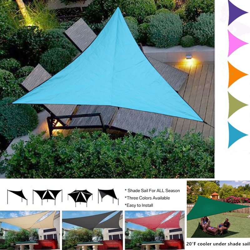 Waterproof UV Sun Triangular Shade Sail Sun Shelter Sunshade Canopy Garden Patio Pool Shade Sail Awning Camping Picnic Tent