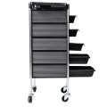 5 Drawers Trolley Cart Hair Salon Instrument Storage Cart Adjustable Height Trolley 52 x 38 x 92cm Hairdressing Supplies