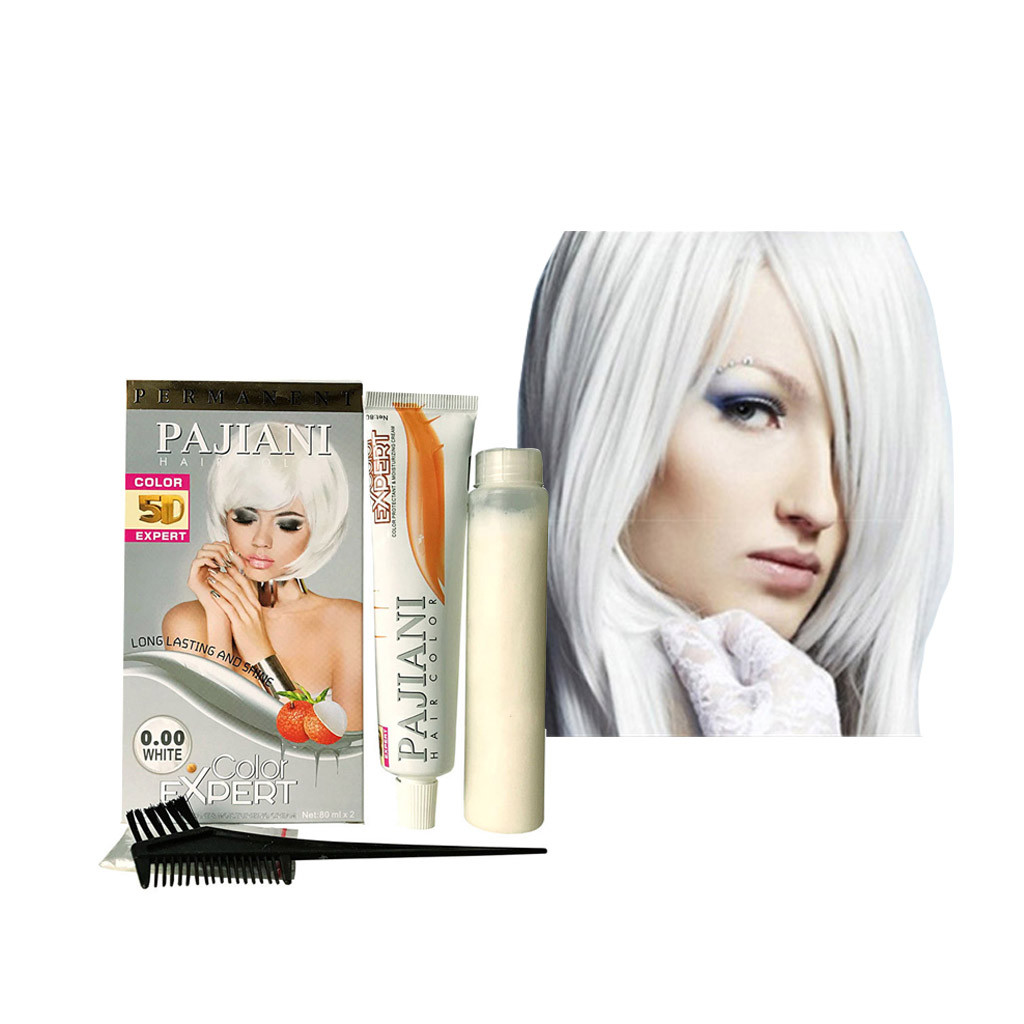 160ML Bleaching Hair Dye Fashion White Permanent Long Lasting Hair Color Dye Cream Hair Care Tool DIY Hair Color Dye Wax #0818