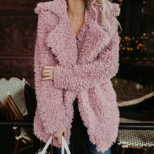 Elegant Womens Ladies Warm Faux-Fur Coat Jacket Plush Overcoat Solid Colors Long Sleeve Thick Casual Cardigan Teddy Outerwear#g3