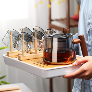 A glass teapot for separating tea and water