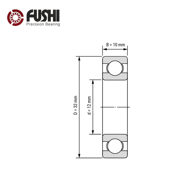 6201 Bearing 12*32*10 mm ABEC-3 P6 ( 8 PCS ) For Motorcycles Engine Crankshaft 6201 OPEN Ball Bearings Without Grease