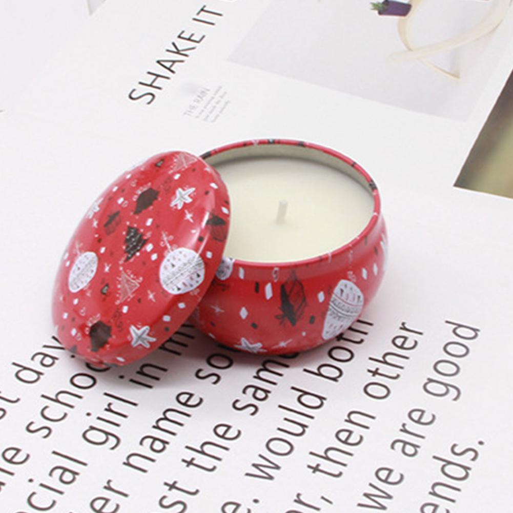 4/8/12PCS Christmas Smokeless Fragrance Tin Aromatherapy Candle Natural Soy Wax Christmas Decorations For Home Navidad 2021