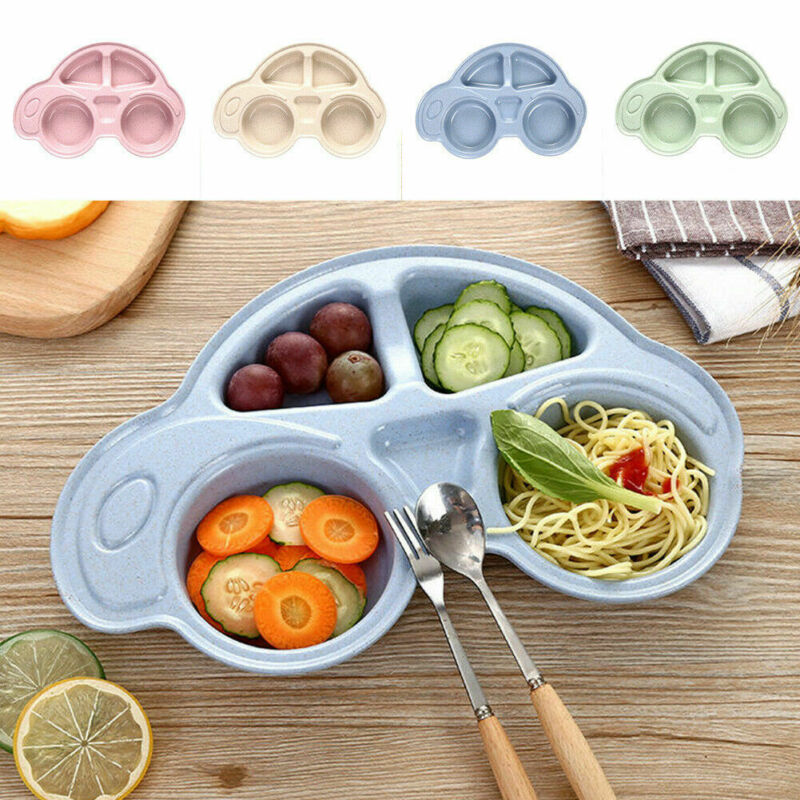 For Toddler Infant Baby Cartoon Dishes Food Plates Kids Dinnerware Tableware Tray