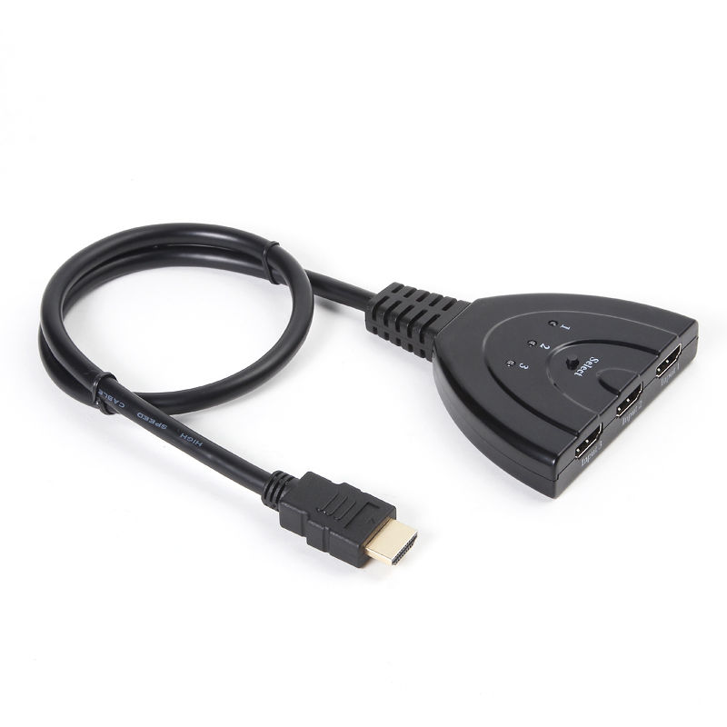 3 Port HDMI 1080P 3:1 Switcher Adapter for connecting multiple devices to 1 TV