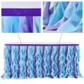 Table Skirt Tulle Tutu Table cloth Little Mermaid Rags 6ft 9ft 14ft Birthday Baby Shower Party Decorations Table Skirting