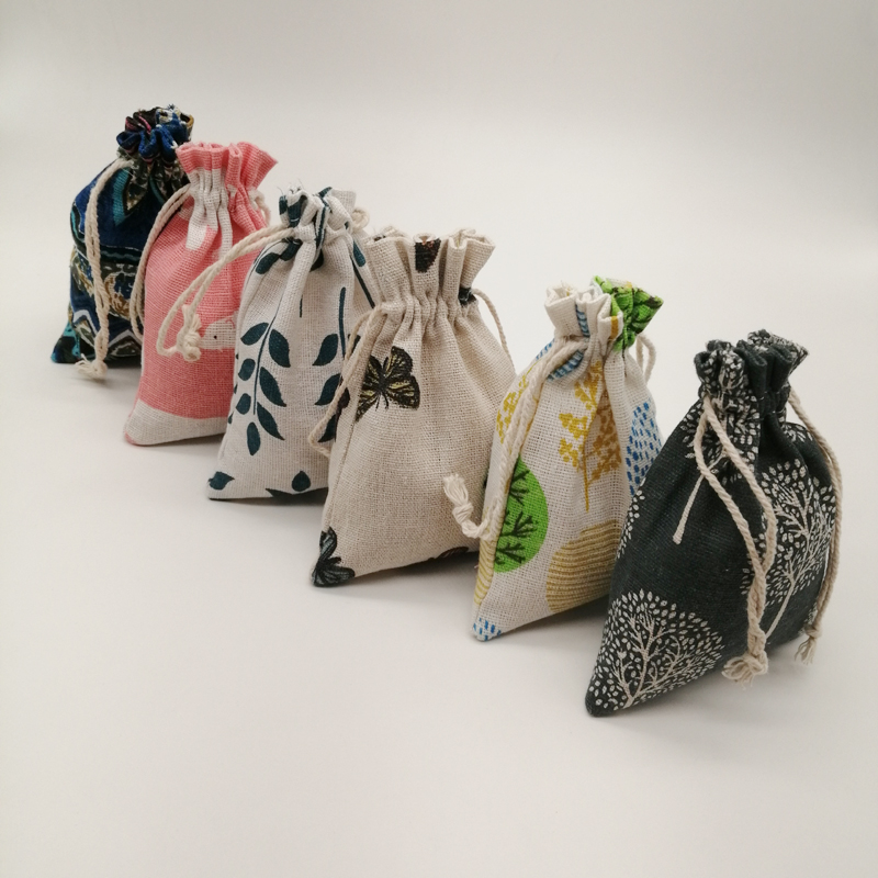 20pcs Cloth Jute Bag Sack Cotton Bag Drawstring Burlap Bag Jewelry Bags Pouch Little Bags For Jewelry Display Storage Gift Bag