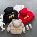 Winter Infant Girl Red Snow Wear Coat Cartoon Toddler Boy Black Down Jacket Hooded Outdoor Thicken Warm Kids Clothes Outerwear