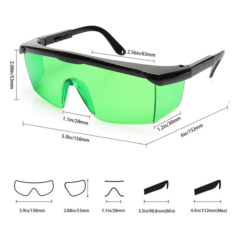 Enhancement Laser Glasses Green Red Light Laser Visible Goggles Eyeglasses with Box Leg Adjustable Laser Level Accessory