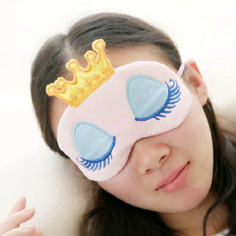 Pink Crown Cartoon Eyeshade Sleep Eye Cover Normal Eyeshade Eye Blinder Sleeping Eye Mask Eye Care Tool