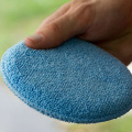 24PCS 5inch Car Waxing Sponge Blue Round Applicator Easy Cleaning Leather Polish Pad Foam Microfiber Universal Washable Reusable