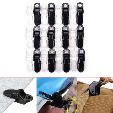 12 pcs/Set tent clips windproof tent awning alligator clip outdoor camping wind rope clip awning plastic clip tent accessories