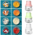 Electric Garlic Food Meat Chopper ,Fruit Ginger Vegetable Cutter Mashing Supplement Machine Blender Masher 250ML