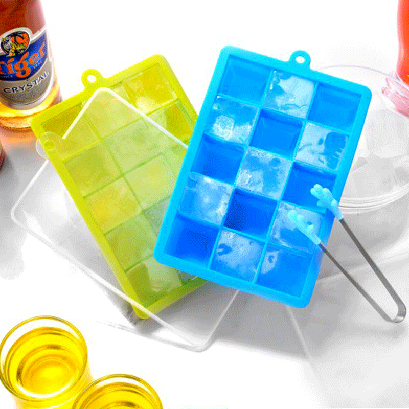 DIY Creative Silicone Ice Cream Tubs Ice Cube Tray Mold 15 Hole Big Square Ice Cream Makers Forma De Gelo Bar Kitchen Accessorie