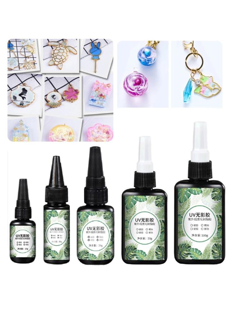 10/20/30/50/100g UV Resin Crystal Clear Hard Ultraviolet Curing Epoxy Resin DIY Jewelry Making Art Nail Art Accessories