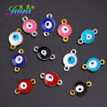 Juya 20pcs/lot Wholesale Enamel Charms Supplies Greek Evil Eye Charms Connector Accessories For Handmade Turkish Jewelry Making