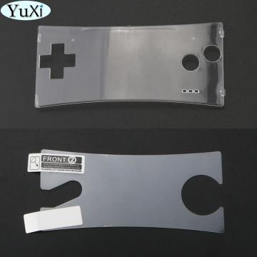 YuXi For GameBoy Micro Cover Fashion style Front faceplate cover for GBM Plastic Clear LCD Screen Protective Film