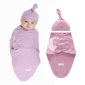 2 Pieces Set Newborn Swaddle Wrap +Hat Cotton Baby Receiving Blanket Bedding Cartoon Cute Infant Sleeping Bag For 0-6 Months