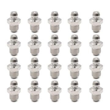 Uxcell 20pcs M8 x 1 Nickel Plated Straight 45 Degree 90 Degree Grease Nipple Fitting for Motorbike Car