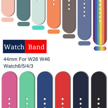 New Nylon Elastic Strap For Watch 6 5 SE 44mm Breathable Silicone Sports Watchband For Iwo W26 W46 Bracelet Bands For Watch