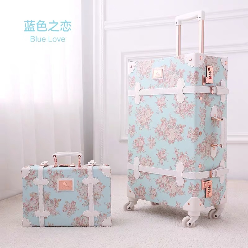 TRAVEL TALE Women 20"22" 24" 26" Travel Luggage Retro Spinner Suitcase Floral Koffers Trolleys For Trip