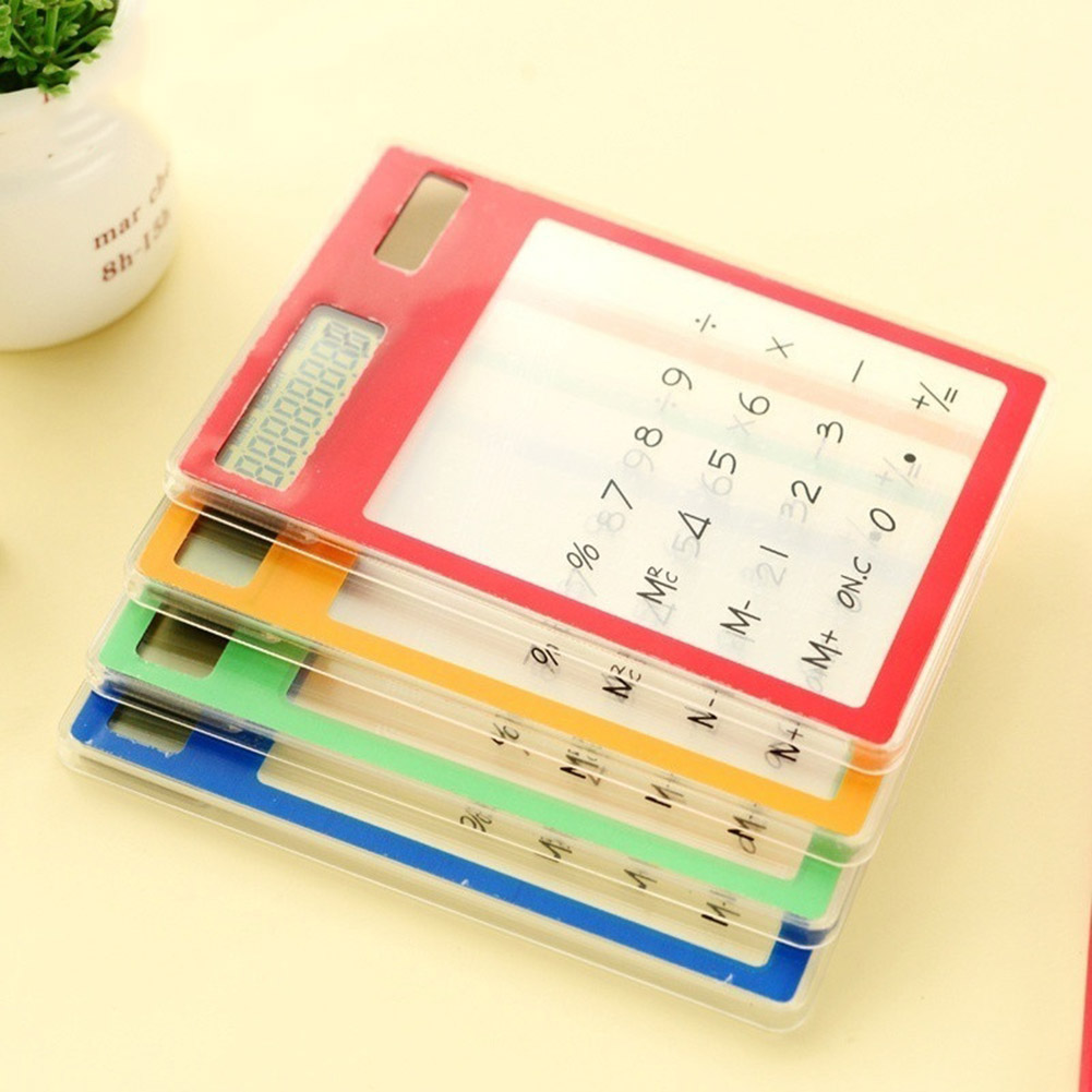 Hot Solar Ultra Slim Touchscreen LCD 8 Digit Electronic Transparent Calculator Home Office Use NK-Shopping
