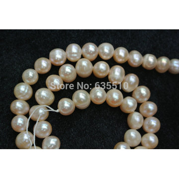 1 Strand 6~7mm Orange Color Fresh Water Pearl Potato Round Loose Beads Fit Fashion Jewelry Necklace Making