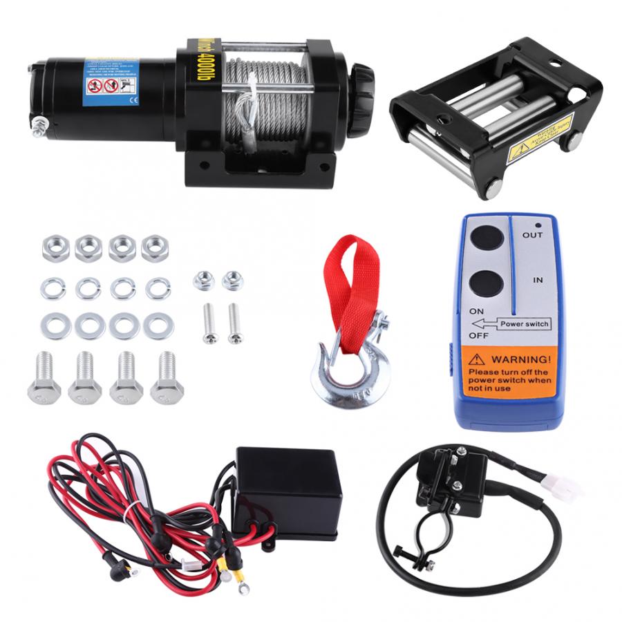 Oversea 4000lbs Electric Recovery Winch Kit ATV Trailer Truck 15m HIGH TENSILE STEEL cable Car DC 12V Remote Control Set