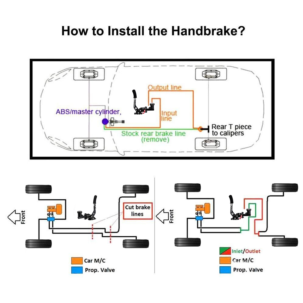 Racing Hydraulic Drift Handbrake Gear Lever With Oil Tank Hydro E-Brake Rally 0.75Bar 3/8-24 Parking Adjustable Brake