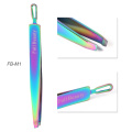 1pcs Rainbow Eyebrow Tweezers Curved Head Scissor Facial Hair Remover Makeup Trimmer Clip Nail Cuticle Manicure Tools BEFBM1-5