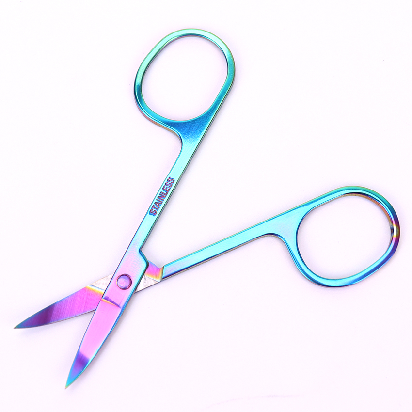 Chameleon Curved Head Eyebrow Scissor Makeup Trimmer Facial Hair Remover Manicure Scissor Nail Cuticle Tool