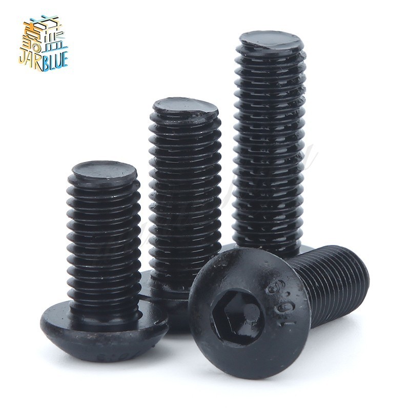 Free shipping 100PCS M4 series 10.9 pan round head hex socket screws M4*6/8/10/12-50 mm the mushroom 2017