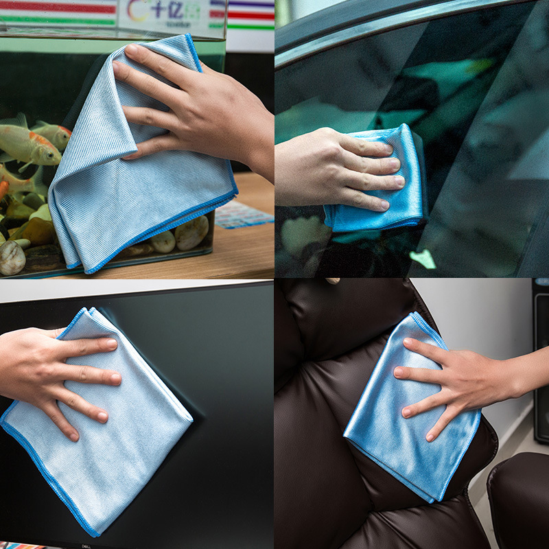 No Trace Absorbable Soft Microfiber No Lint Window Car Rag Cleaning Towel Kitchen Cleaning Cloth Wipe Glass Cloth Scouring Pad