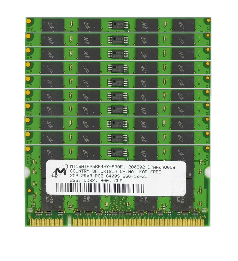 20GB(2GBX10) PC2-6400S DDR2 800MHz 200pin 1.8V SO-DIMM RAM Laptop Memory