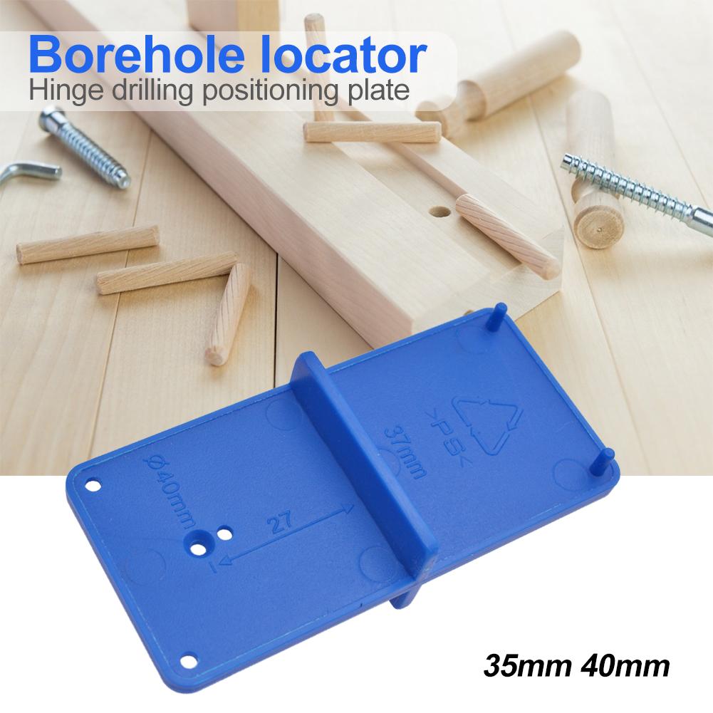 35mm 40mm Woodworking Punch Hinge Drill Hole Opener Locator Guide Template Door Cabinets DIY Tools Drilling Template Tool