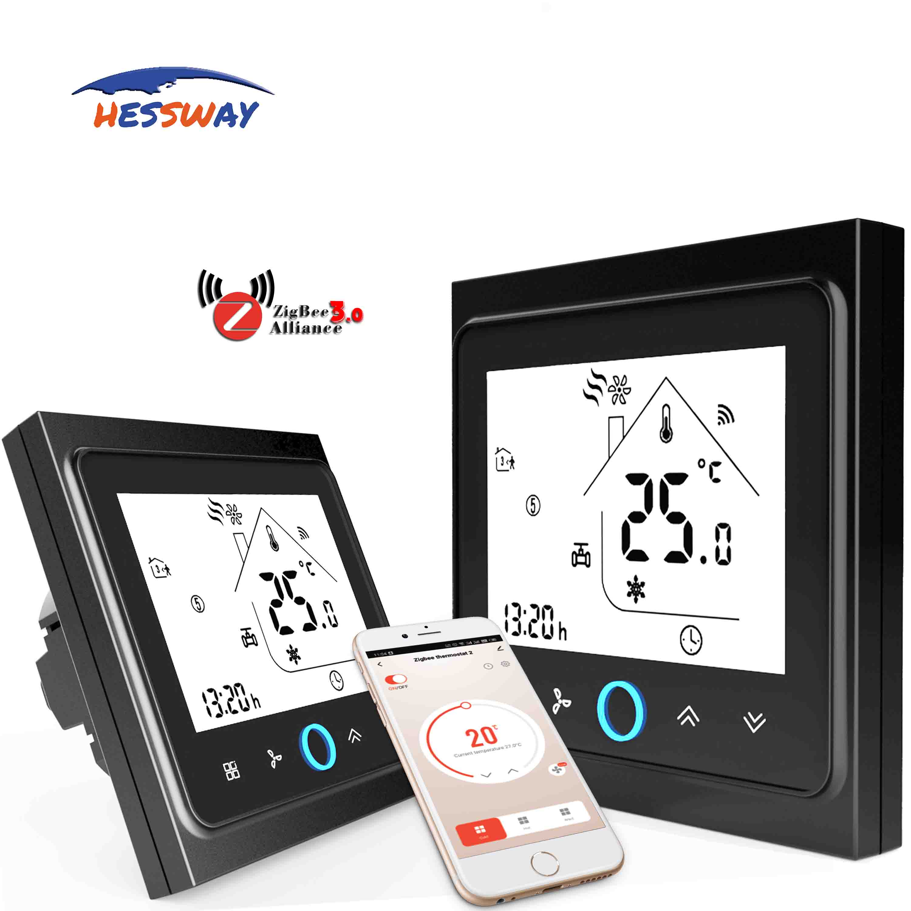 2p&4p fan coil unit wifi wireless room thermostat zigbee for Bridge TUYA smart device