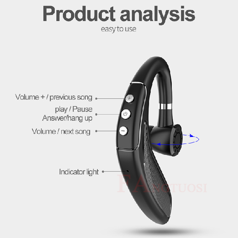 FANGTUOSI Long standby wireless bluetooth 5.0 headset business stereo earphone headphones With high-definition microphone