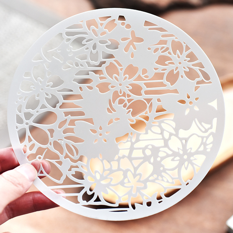 8Pcs/Set 16.5cm Window Flowers Round DIY Layering Stencils Painting Scrapbook Coloring Embossing Album Decorative Template