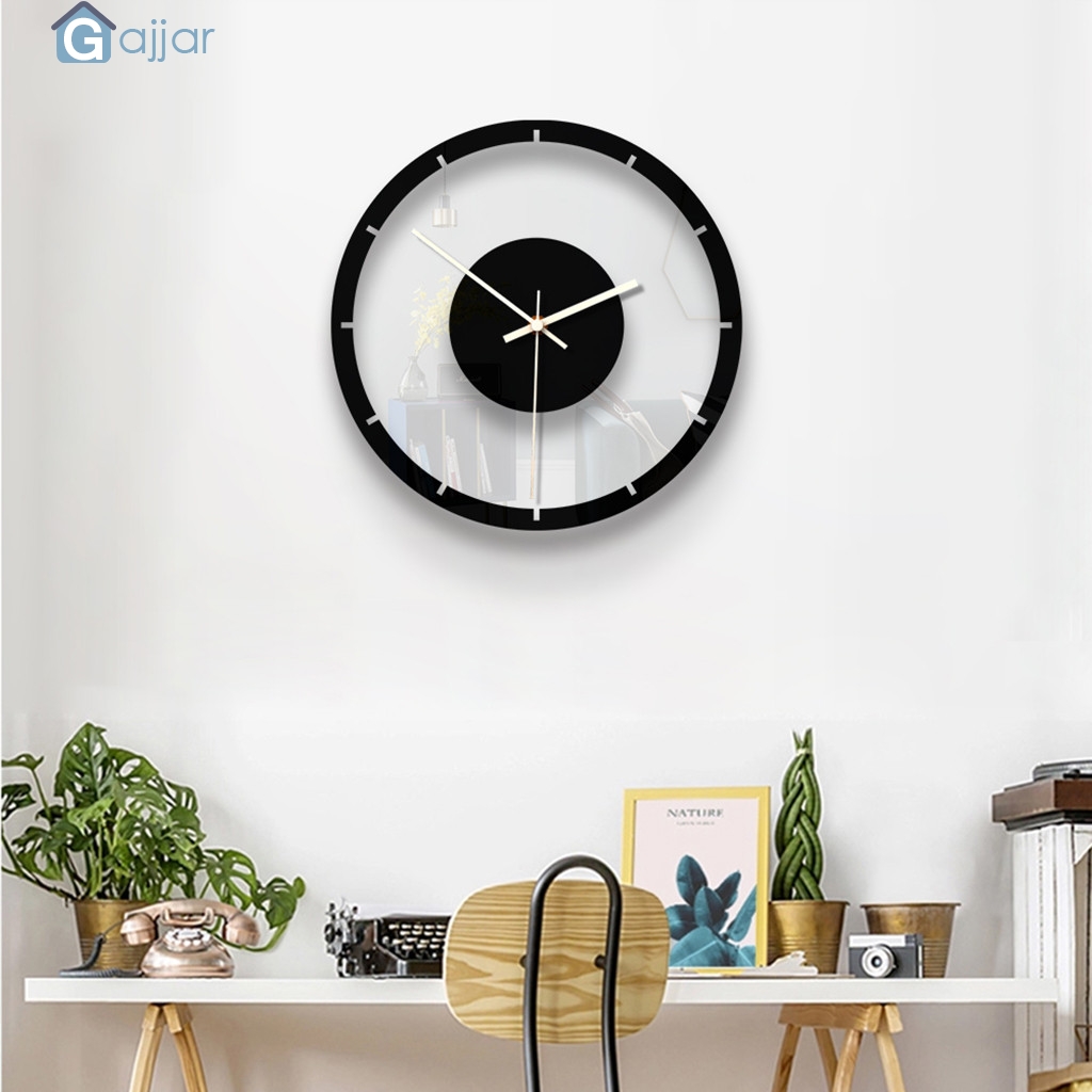 2019 HOT Cute Nordic Style Wall Clock Silent Transparent Acrylic Clock Home Living Room Container Cooler 19MAY30