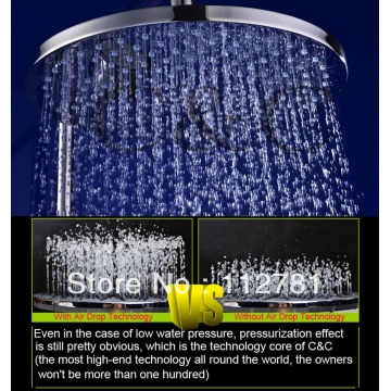 10 Inch Brass Chrome Bathroom Air Drop Rainfall Shower Head With Water Saving and Pressurization Function I010-1